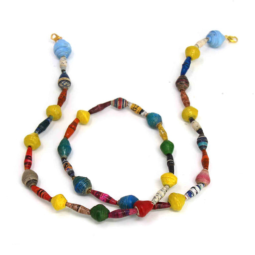 Face Mask/Eyeglass Paper Bead Chain, Colorful Mixed Shapes - Culture Kraze Marketplace.com