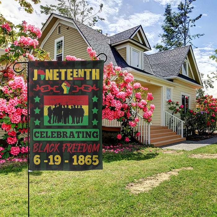 Juneteenth 1865 Garden Flag - Double Sided Vertical Freedom Flag for Seasonal Outdoor Decor, 12.5x18 Inch - Culture Kraze Marketplace.com