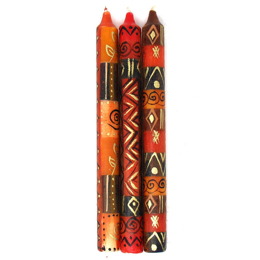 Set of Three Boxed Tall Hand-Painted Candles - Bongazi Design - Culture Kraze Marketplace.com