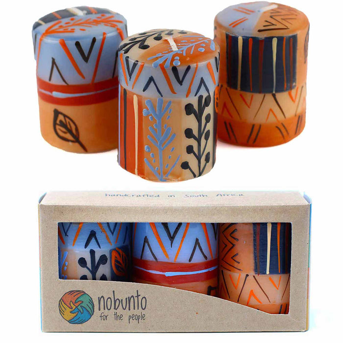 Hand Painted Candles in Uzushi Design (box of three) - Nobunto - Culture Kraze Marketplace.com