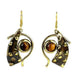 Tucked Tiger Eye Brass Earrings - Culture Kraze Marketplace.com