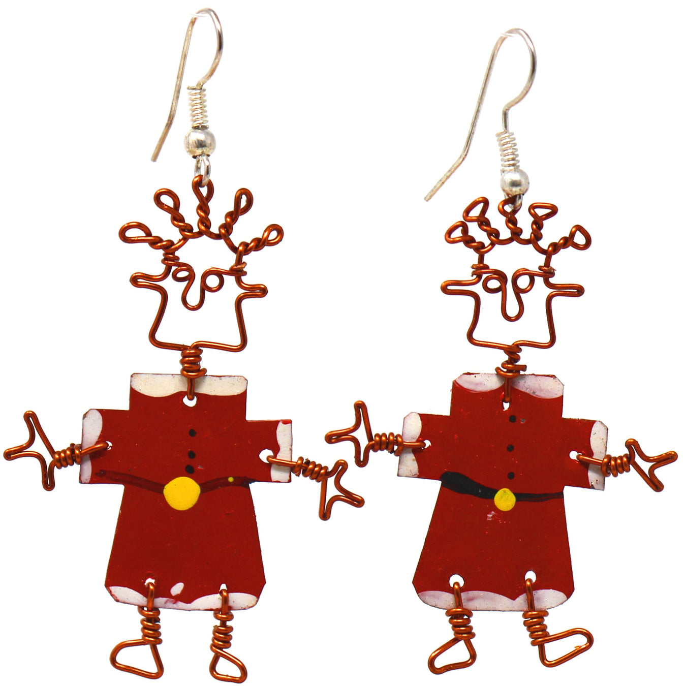 Dancing Girl Santa Earrings - Culture Kraze Marketplace.com
