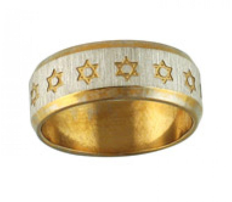 Stainless Steel Ring Gold with Star of David - Culture Kraze Marketplace.com