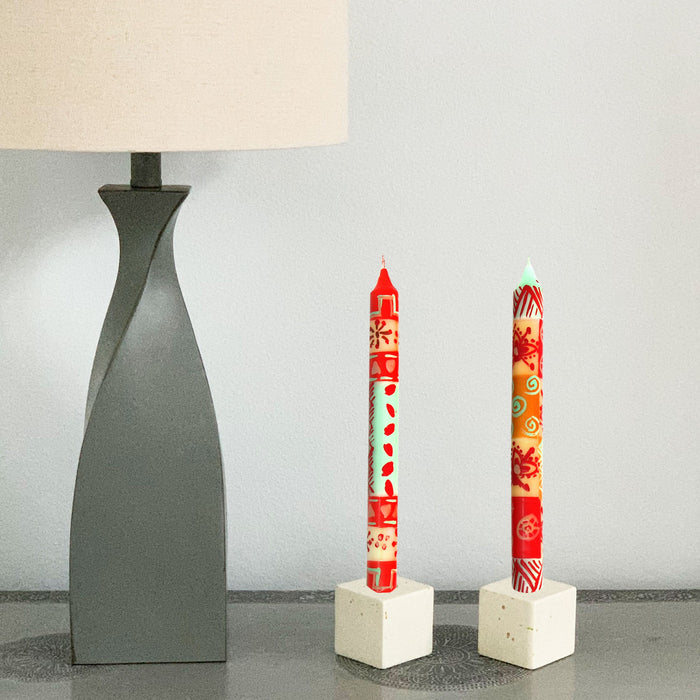 Hand Painted Candles in Owoduni Design (pair of tapers) - Nobunto - Culture Kraze Marketplace.com