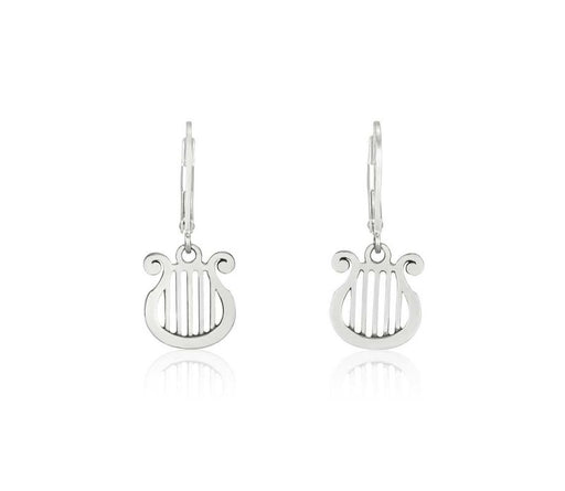 Sterling Silver Dangle Earrings - King David's Lyre Image - Culture Kraze Marketplace.com