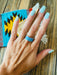 Navajo Sterling Silver & Blue Opal Inlayed Stacker Ring - Culture Kraze Marketplace.com