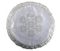 White Satiny Matzah Cover - Silver Embroidered Curlique Seder Plate Design - Culture Kraze Marketplace.com