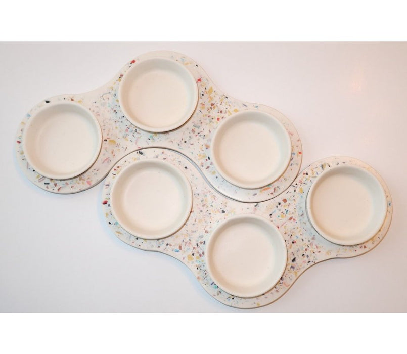 Graciela Noemi Handcrafted Terrazo Passover Seder Plate - White - Culture Kraze Marketplace.com