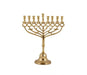 Yair Emanuel, Brass Gold Chanukah Menorah on Stem – Pomegranate Shapes - Culture Kraze Marketplace.com