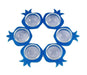 Shraga Landesman Seder Plate Round Blue Pomegranate Shapes - Aluminum and Glass - Culture Kraze Marketplace.com