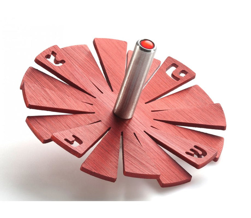 Adi Sidler Brushed Aluminum Chanukah Dreidel, Flying Petals Design - Red - Culture Kraze Marketplace.com