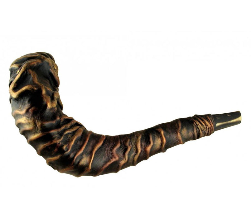 Leather-bound Ram's Horn Shofar - Star of David - Culture Kraze Marketplace.com