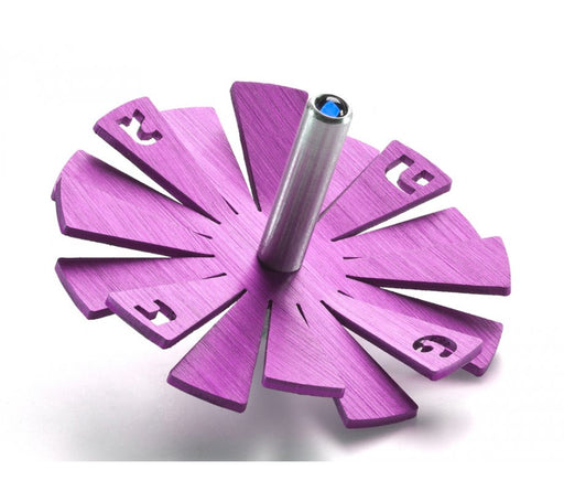Adi Sidler Brushed Aluminum Chanukah Dreidel, Flying Petals Design - Purple - Culture Kraze Marketplace.com