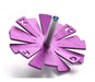 Adi Sidler Brushed Aluminum Chanukah Dreidel, Flying Petals Design - Purple - Culture Kraze Marketplace.com