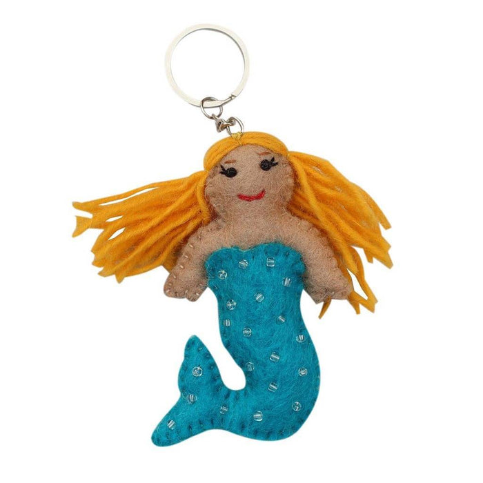 Blue Felt Mermaid Key Chain - Culture Kraze Marketplace.com