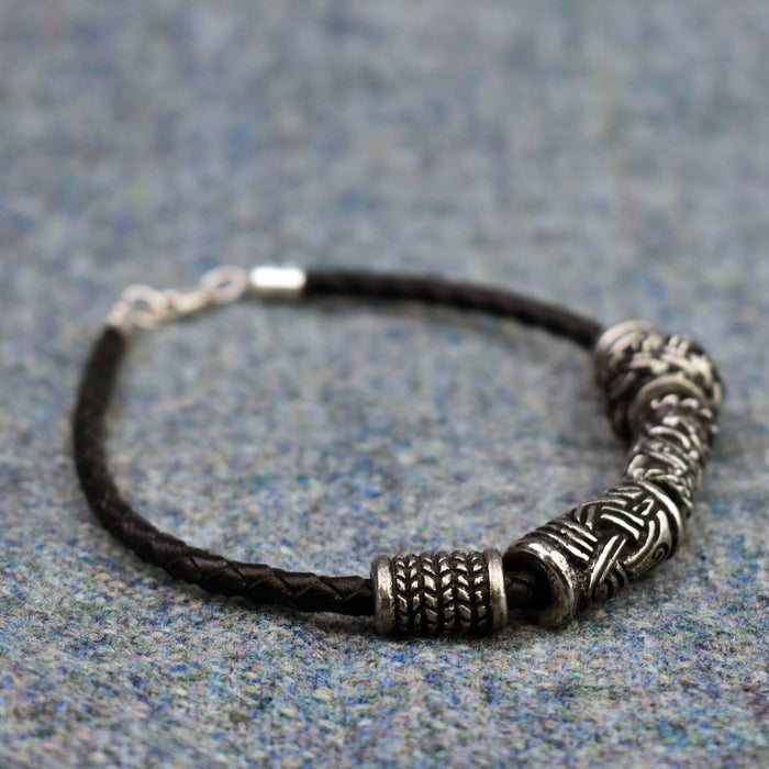 Leather Bracelet with Silver Fittings - Culture Kraze Marketplace.com
