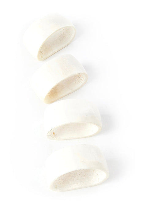 SET OF 4 White Bone Napkin Rings - Culture Kraze Marketplace.com