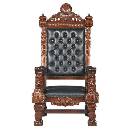 The Fitzjames Hand-Carved Solid Mahogany Throne Chair - Culture Kraze Marketplace.com