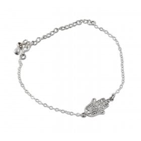 Hamsa Hand Ornament - 925 Sterling Silver Bracelet - Culture Kraze Marketplace.com
