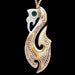 Large Flame Brushed Manaia Matau, handcrafted bone pendant - Culture Kraze Marketplace.com