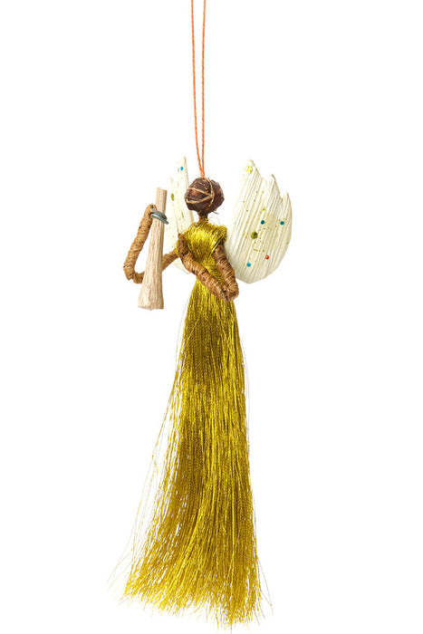 Banana Fiber & Gold Thread Angel Ornament - Culture Kraze Marketplace.com