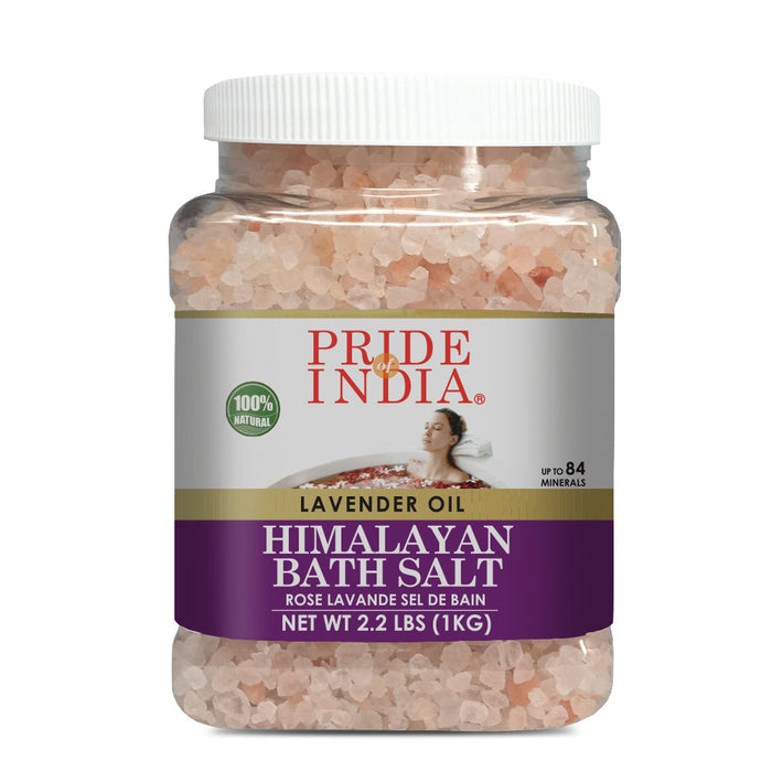 Himalayan Pink Bathing Salt - Enriched w/ Lavender Oil and 84+ Minerals, 2.5 Pound (40oz) Jars-3