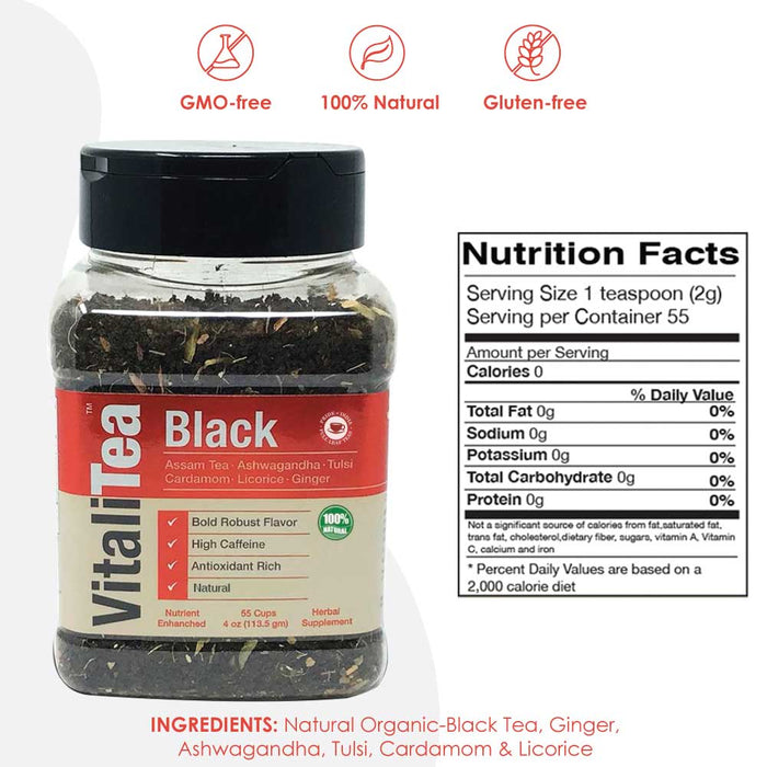 VITALITEA Natural Black Loose Leaf Herbal Health Tea-2