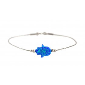 Opal Hamsa Silver Bracelet - Culture Kraze Marketplace.com