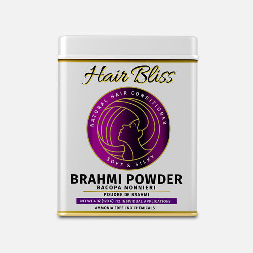 Hair Bliss- Natural Brahmi Bacopa Herbal Hair & Skin Conditioning Powder- 12 Individual Sachets (10 gm each)- Reusable Brush & Tray Included-0