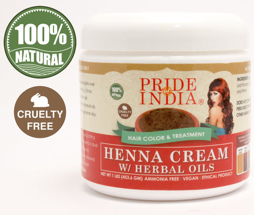 Herbal Henna Hair Color Cream - 100% Natural, 1 Pound (16oz - 454gm) Jar-0
