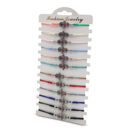 Cord Bracelets with Decorative Hamsa - Package of 12 - Culture Kraze Marketplace.com