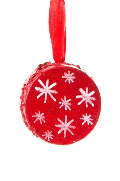 Small Red Drum Ornament with Snowflakes - Culture Kraze Marketplace.com