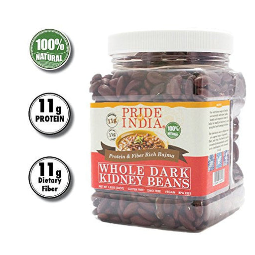 Indian Whole Dark Kidney Beans - Protein & Fiber Rich Rajma Jar-1