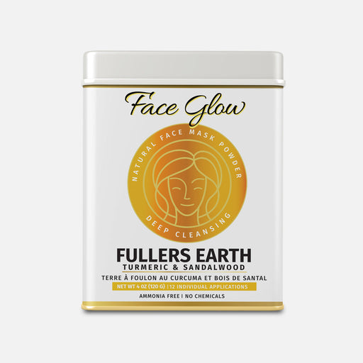 Face Glow- Fuller’s Earth w/ Turmeric & Sandalwood- 12 Individual Sachets of Multani Mitti (10 gm each)- Reusable Brush & Tray Included-0