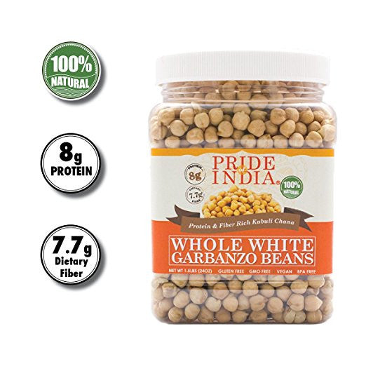 Indian Whole White Garbanzo Beans 10mm - Protein & Fiber Rich Kabuli Chana Jars-3