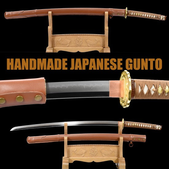 WW2 Japanese Type 98 Army Shin Gunto Officer’s Sword Clay Tempered Blade Iron Saya Hazuya Polish - Culture Kraze Marketplace.com
