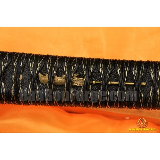 Japanese Samurai Sword Unokubi-Zukuri Full Tang Clay tempered Blade Bamboo Sheath - Culture Kraze Marketplace.com
