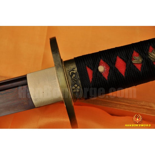 Red Damascus Folded Steel Full Tang Blade Japanese KATANA Samurai Sword - Culture Kraze Marketplace.com