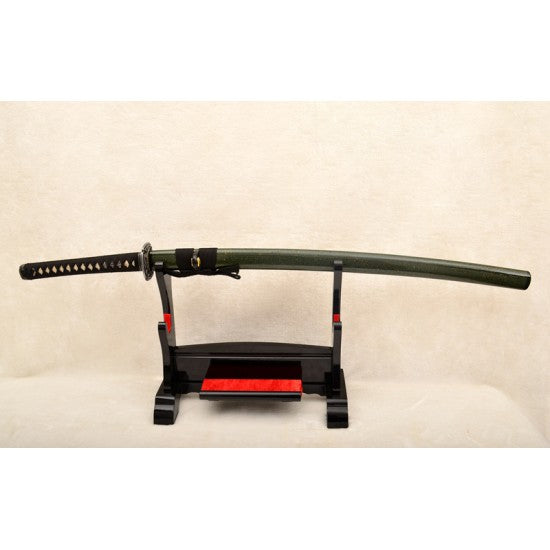 Folded Steel Japanese Samurai Sword Hard Wood Bull Horn Saya Full Tang Blade - Culture Kraze Marketplace.com
