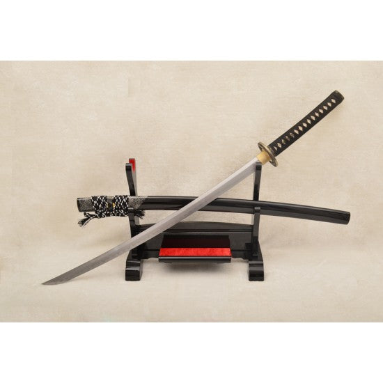 Genuine Rayskin Wrapped Saya KATANA Folded Steel Blade Japanese Samurai Sword Clay Tempered - Culture Kraze Marketplace.com