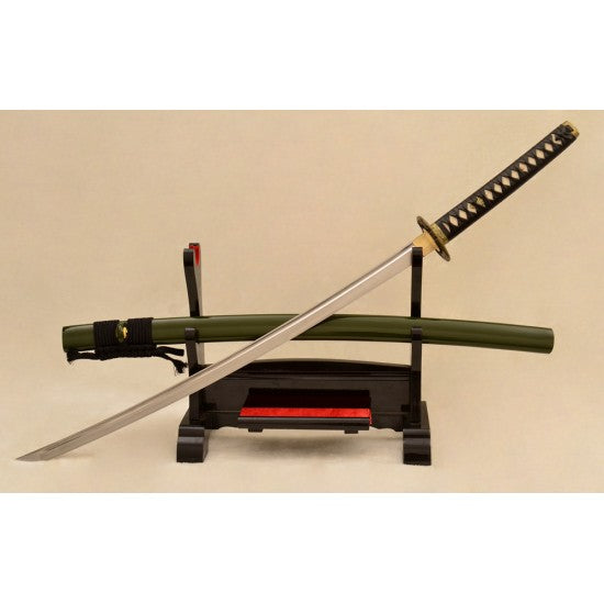 Folded steel KATANA samurai japanese eagle sword full tang blade leather tsuka-ito - Culture Kraze Marketplace.com