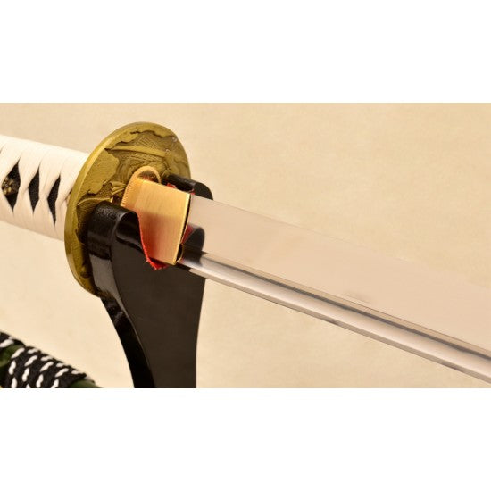 Samurai KATANA Japanese Sword 1095 High Carbon Steel Blade Leather Tsuka-Ito For Sale - Culture Kraze Marketplace.com