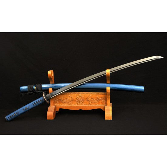 Black Blade KATANA sword Japanese Samurai Sword Traditional Handmade Carbon Steel Eagle Tsuba