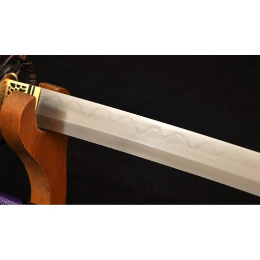 Folded Steel Samurai Japanese KATANA Sword Clay Tempered Blade Genuine Rayskin Saya - Culture Kraze Marketplace.com