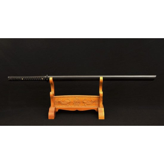 Japanese Ninjato Sword Samurai Black Carbon Steel Blade Kiriha Zukuri Full Tang - Culture Kraze Marketplace.com