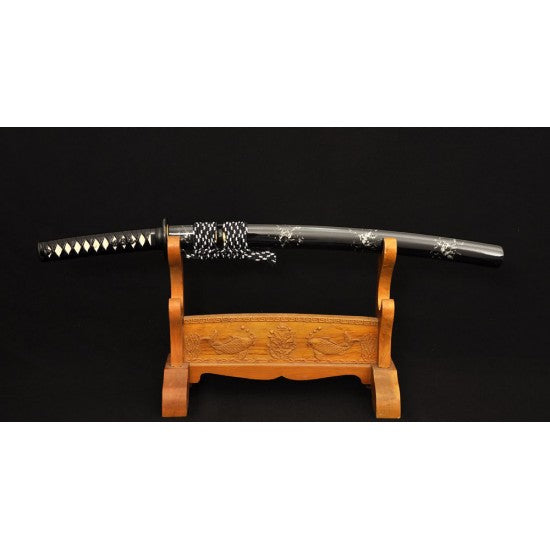 Damascus Folded Steel Japanese Wakizashi Samurai Sword Full Tang Blade Iron Tsuba - Culture Kraze Marketplace.com