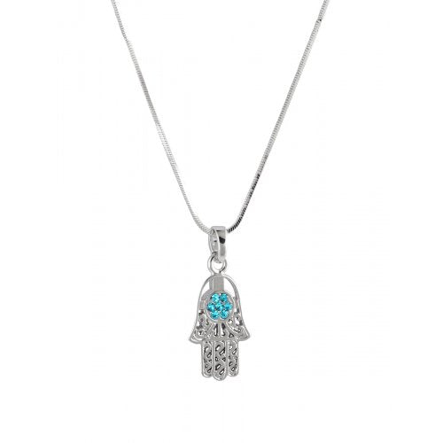 Hamsa Necklace with Turquoise Stones - Culture Kraze Marketplace.com