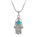 Hamsa Necklace with Turquoise Stones - Culture Kraze Marketplace.com