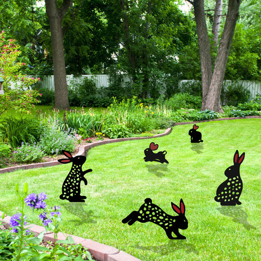 Rabbit Garden Bunny Bunny Yard Stakes Garden Easter Bunny Decoration - Culture Kraze Marketplace.com