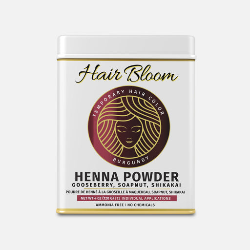 Hair Bloom Natural Burgundy Hair Color- Herbal Henna Burgundy Hair Color Powder- 12 individual sachets (10 gm each)- Reusable Brush & Tray Included-0